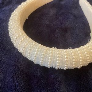 Thick white beaded headband
